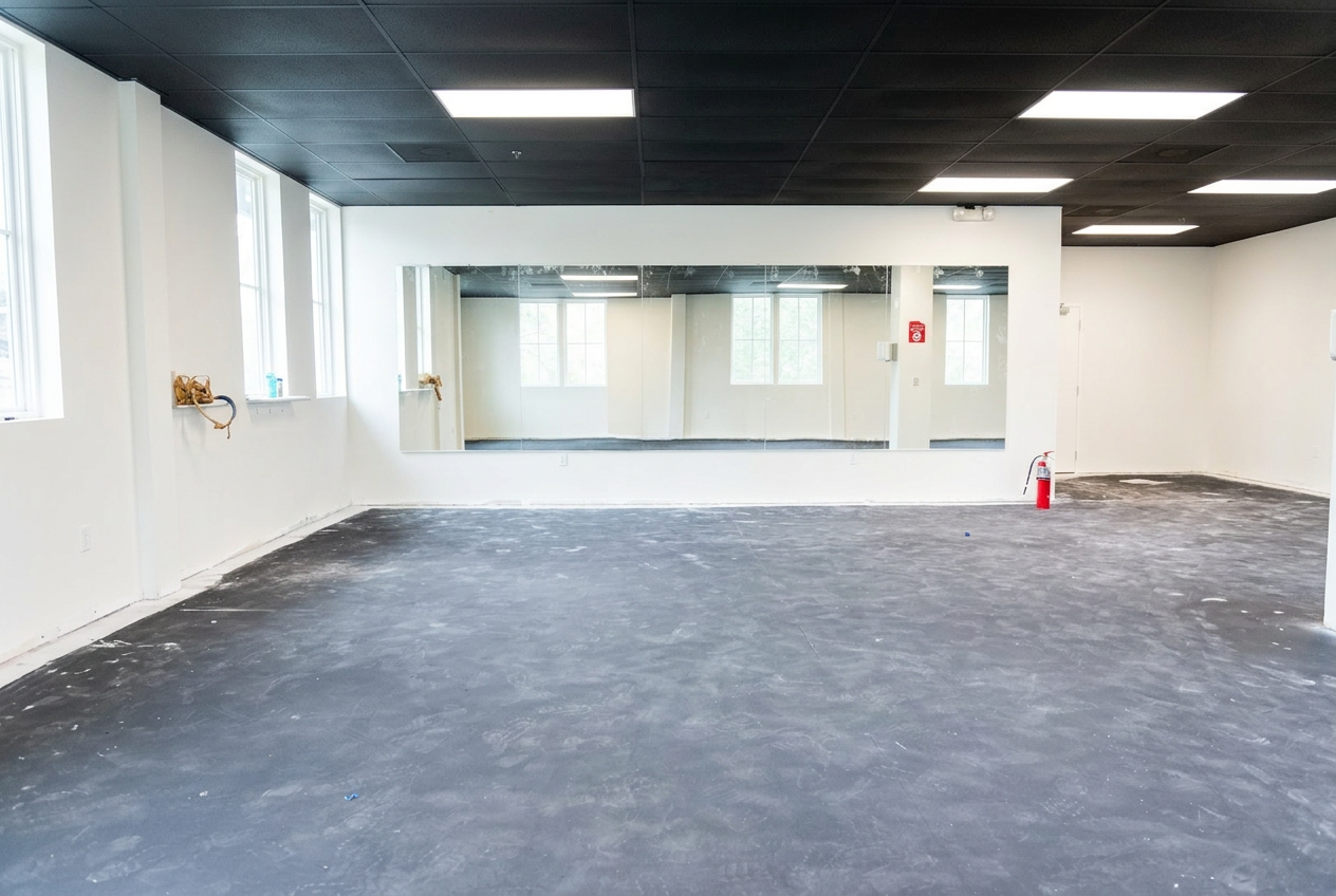 Mirrors — fitness facility buildout